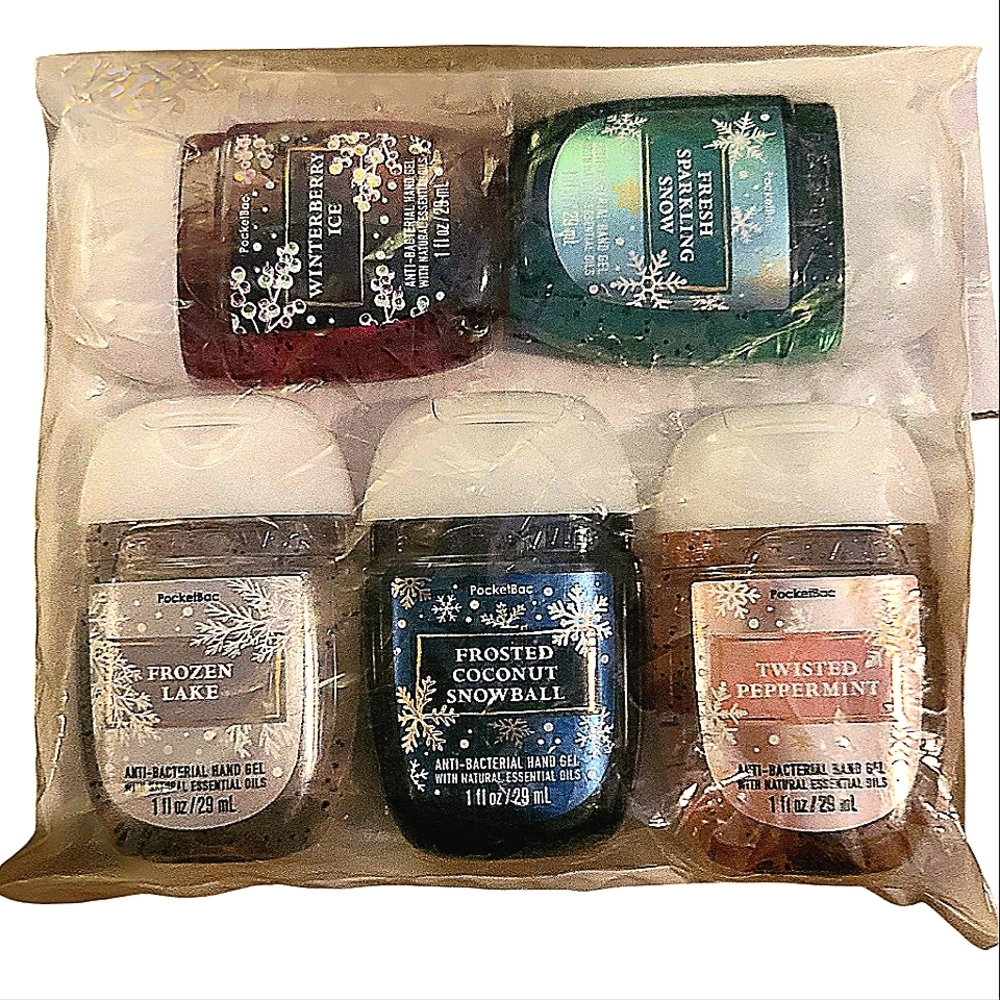 HOLIDAY SCENTS POCKETBAC HAND SANITIZERS 5-PACK BY BATH AND BODY WORKS
